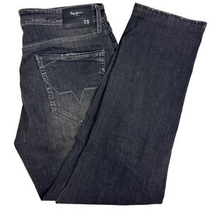 Pepe‎ Jeans London Treyson Holborne Mens Dark Gray Stretch Denim Jeans 34x33